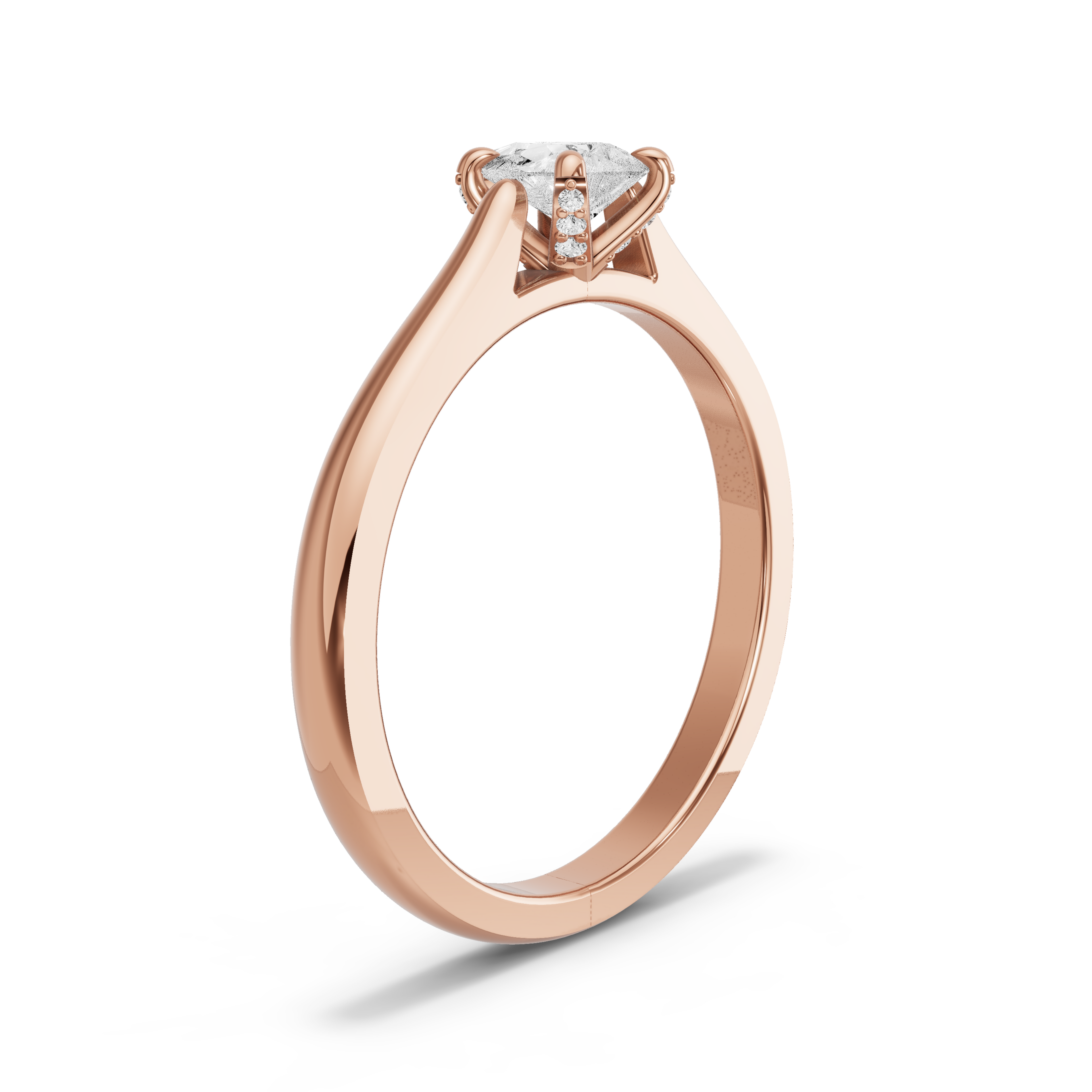 Image for Pear Diamond Tulip Ring with Knife Edge Cathedral band