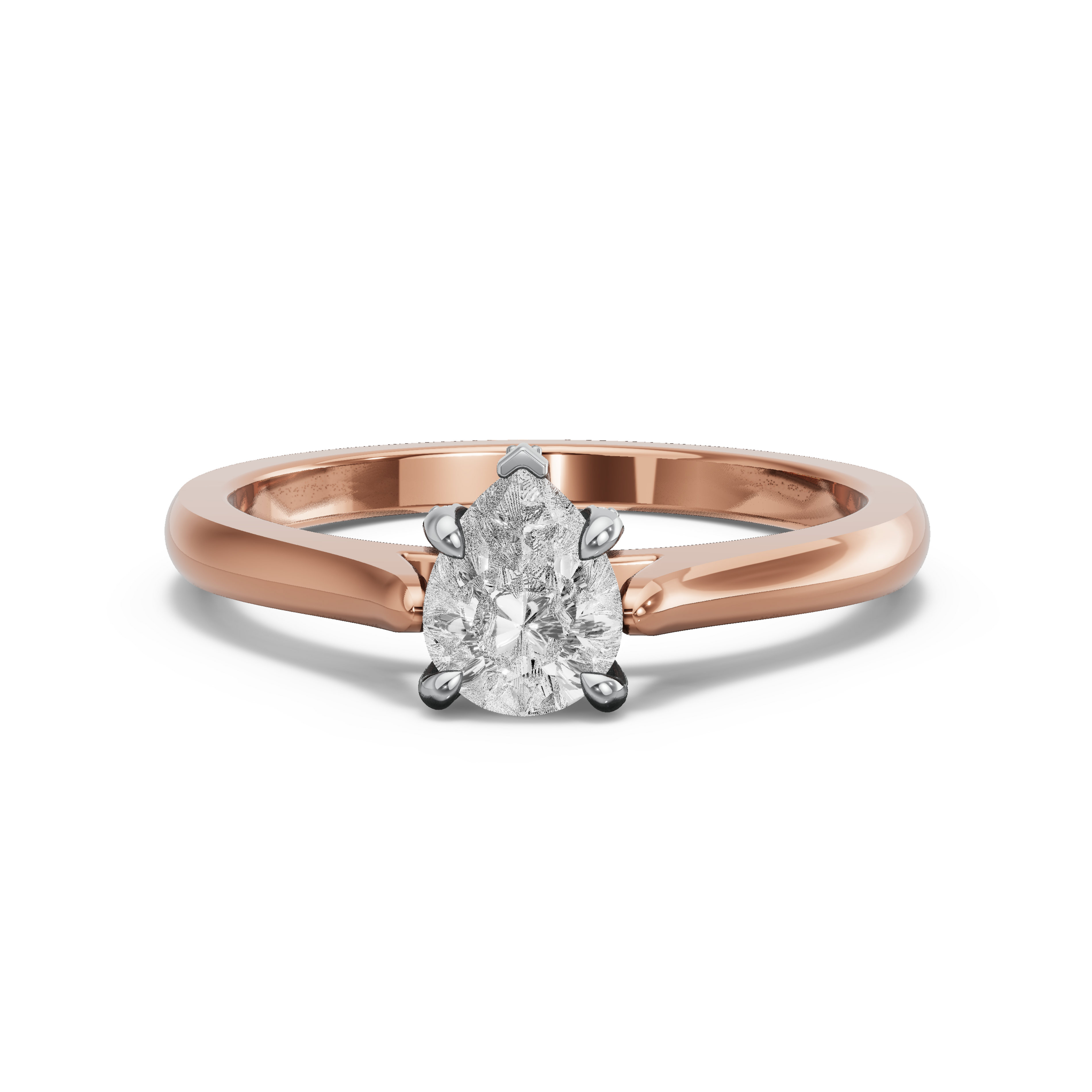 Image for Pear Diamond Tulip Ring with Knife Edge Cathedral band