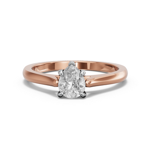 Image for Pear Diamond Tulip Ring with Knife Edge Cathedral band