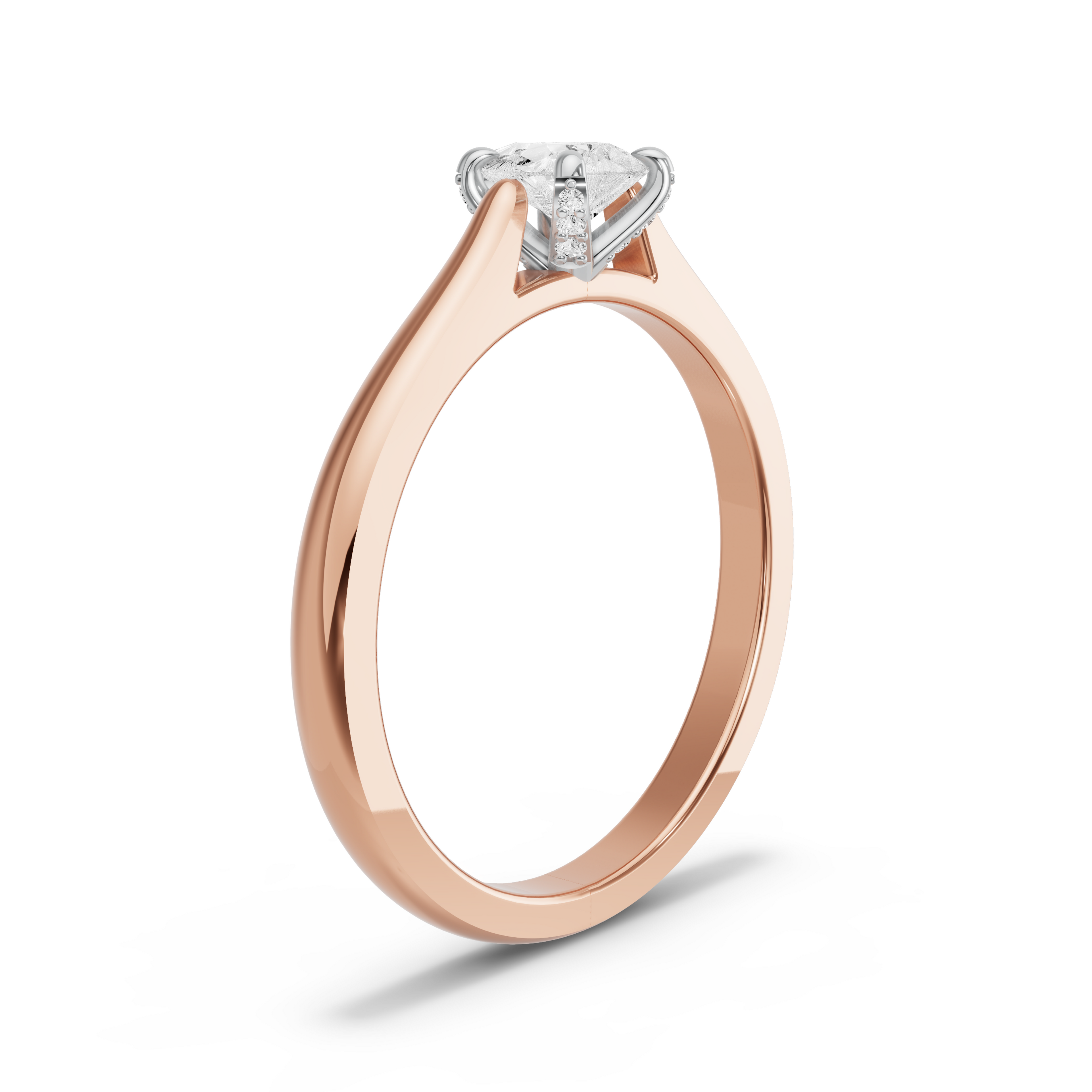 Image for Pear Diamond Tulip Ring with Knife Edge Cathedral band