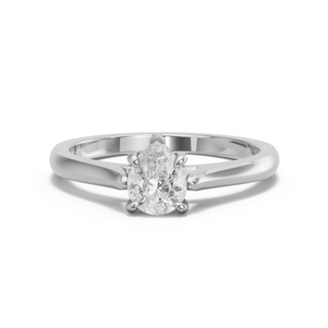 Image for Pear Diamond Tulip Ring with Knife Edge Cathedral band
