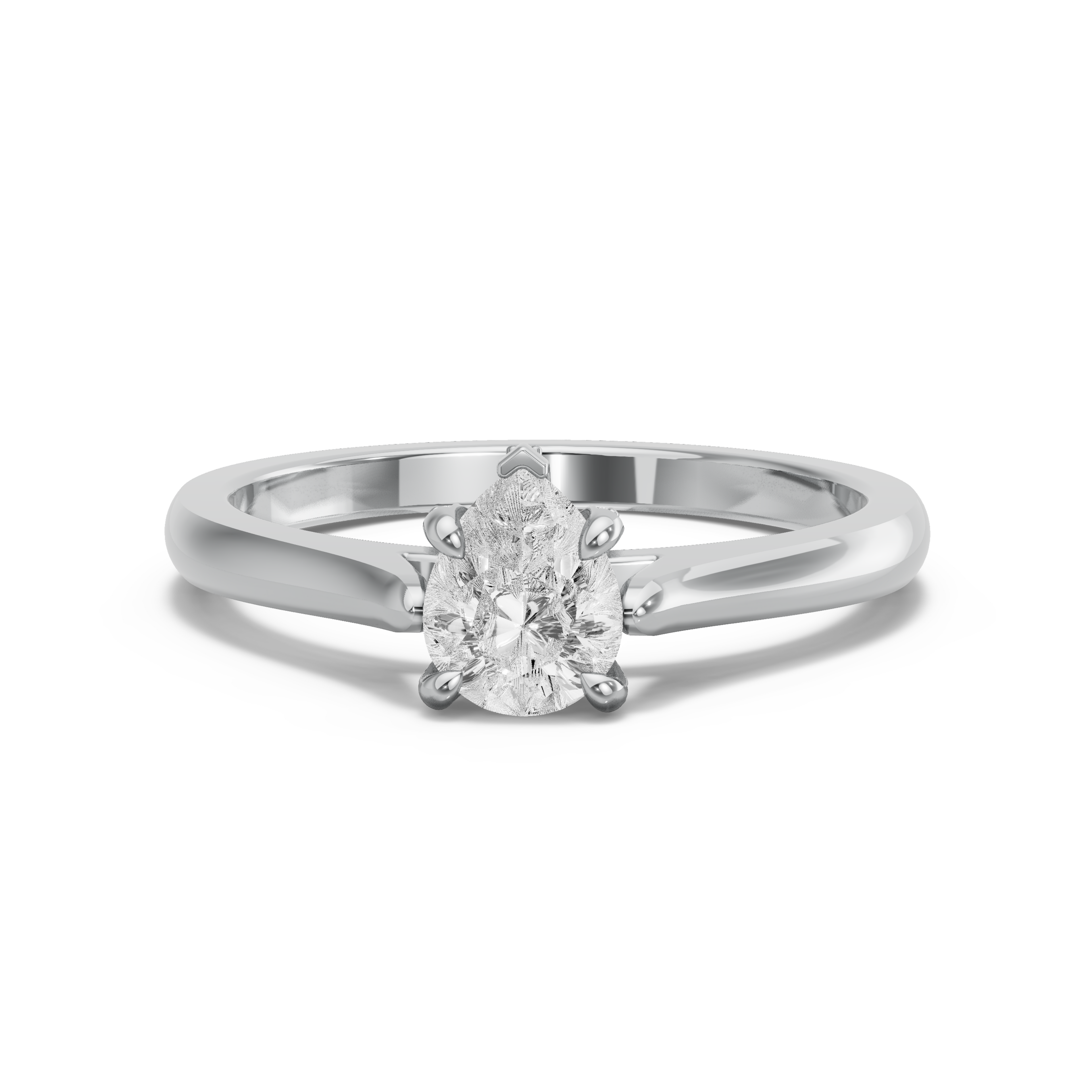 Image for Pear Diamond Tulip Ring with Knife Edge Cathedral band