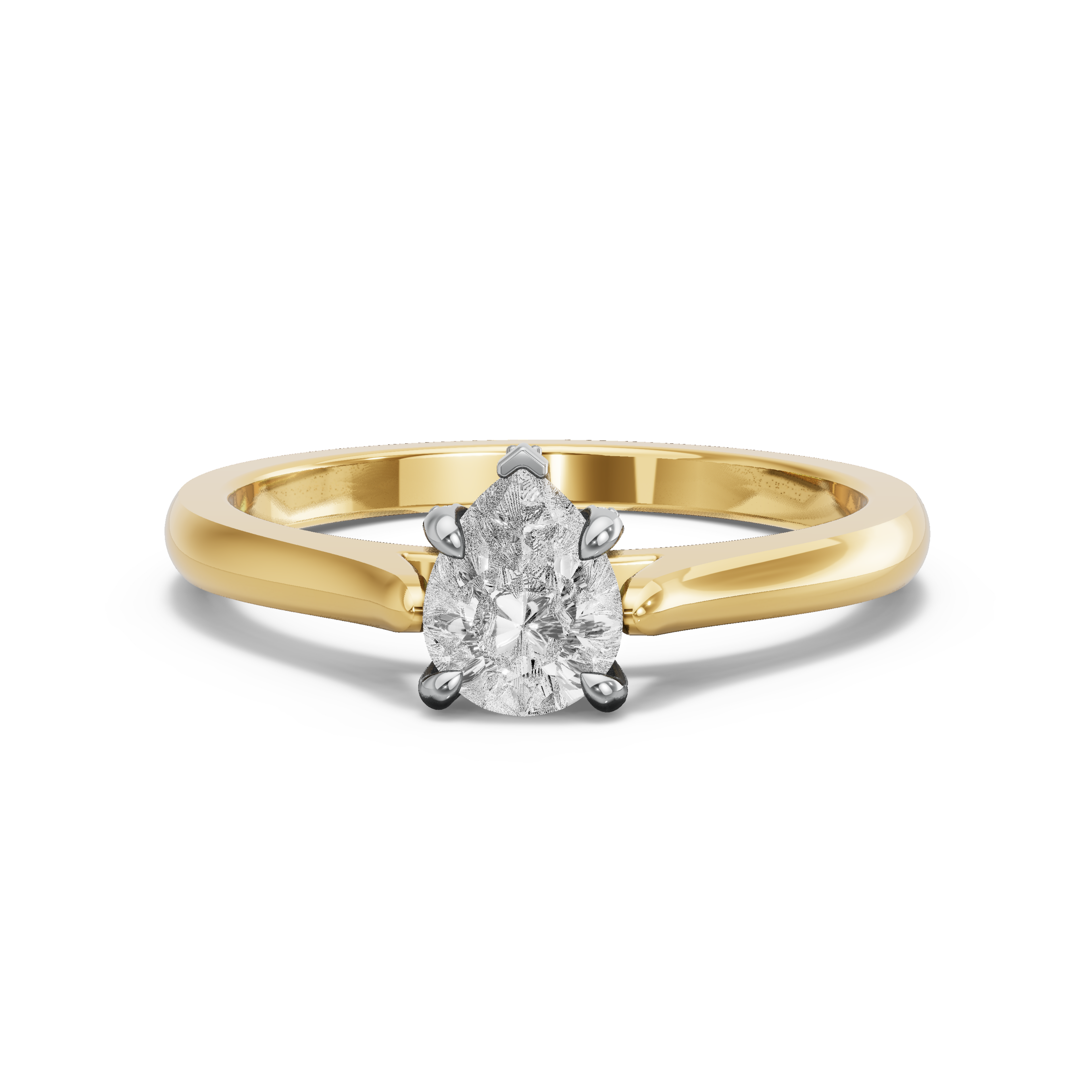 Image for Pear Diamond Tulip Ring with Knife Edge Cathedral band