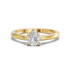 Image for Pear Diamond Tulip Ring with Knife Edge Cathedral band