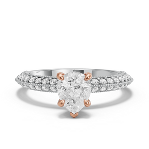 Image for Pear Diamond Tulip Ring with Knife Edge Pave band
