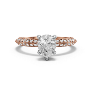 Image for Pear Diamond Tulip Ring with Knife Edge Pave band
