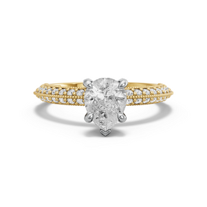 Image for Pear Diamond Tulip Ring with Knife Edge Pave band