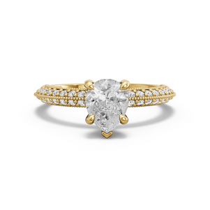 Image for Pear Diamond Tulip Ring with Knife Edge Pave band
