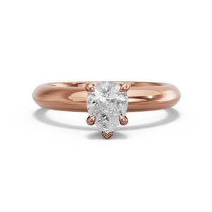 Image for Pear Diamond Tulip Ring with Knife Edge Solitaire band in 10K Rose Gold