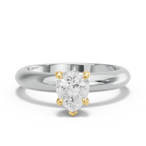 Image for Pear Diamond Tulip Ring with Knife Edge Solitaire band