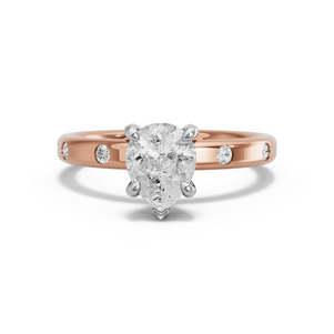 Image for Pear Diamond Tulip Ring with Sleek Accent band