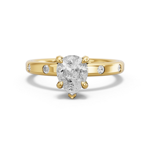 Image for Pear Diamond Tulip Ring with Sleek Accent band