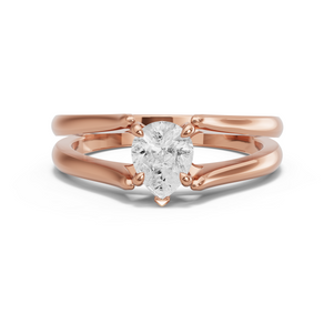 Image for Pear Diamond Tulip Ring with Split Ring Solitaire band
