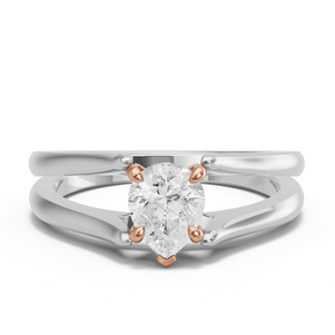 Image for Pear Diamond Tulip Ring with Split Ring Solitaire band