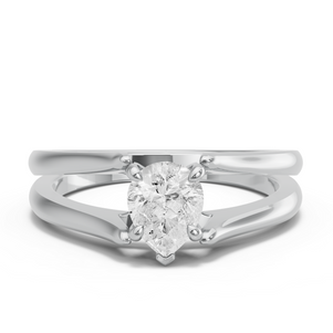 Image for Pear Diamond Tulip Ring with Split Ring Solitaire band
