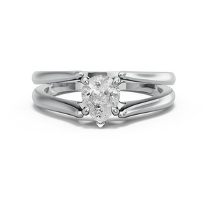 Image for Pear Diamond Tulip Ring with Split Ring Solitaire band