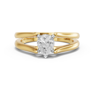 Image for Pear Diamond Tulip Ring with Split Ring Solitaire band
