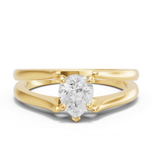 Image for Pear Diamond Tulip Ring with Split Ring Solitaire band