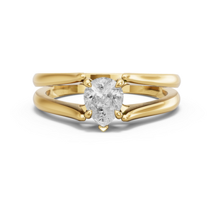 Image for Pear Diamond Tulip Ring with Split Ring Solitaire band