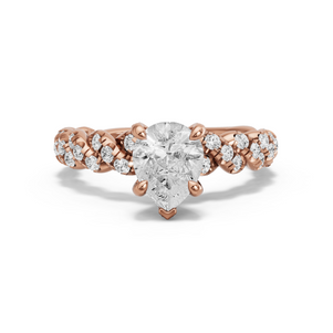 Image for Pear Diamond Tulip Ring with Twist Pave band