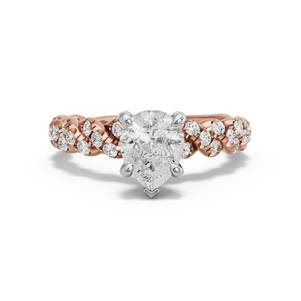 Image for Pear Diamond Tulip Ring with Twist Pave band