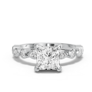 Image for Princess Diamond Tulip Ring with Alternating Marquise band