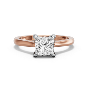 Image for Princess Diamond Tulip Ring with Knife Edge Cathedral band