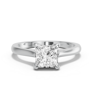 Image for Princess Diamond Tulip Ring with Knife Edge Cathedral band