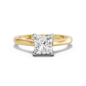 Image for Princess Diamond Tulip Ring with Knife Edge Cathedral band