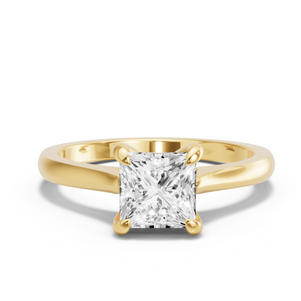 Image for Princess Diamond Tulip Ring with Knife Edge Cathedral band