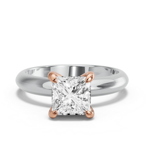 Image for Princess Diamond Tulip Ring with Knife Edge Solitaire band