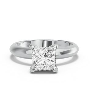 Image for Princess Diamond Tulip Ring with Knife Edge Solitaire band