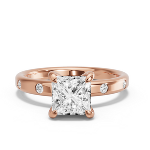 Image for Princess Diamond Tulip Ring with Sleek Accent band