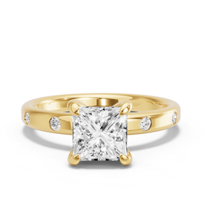 Image for Princess Diamond Tulip Ring with Sleek Accent band