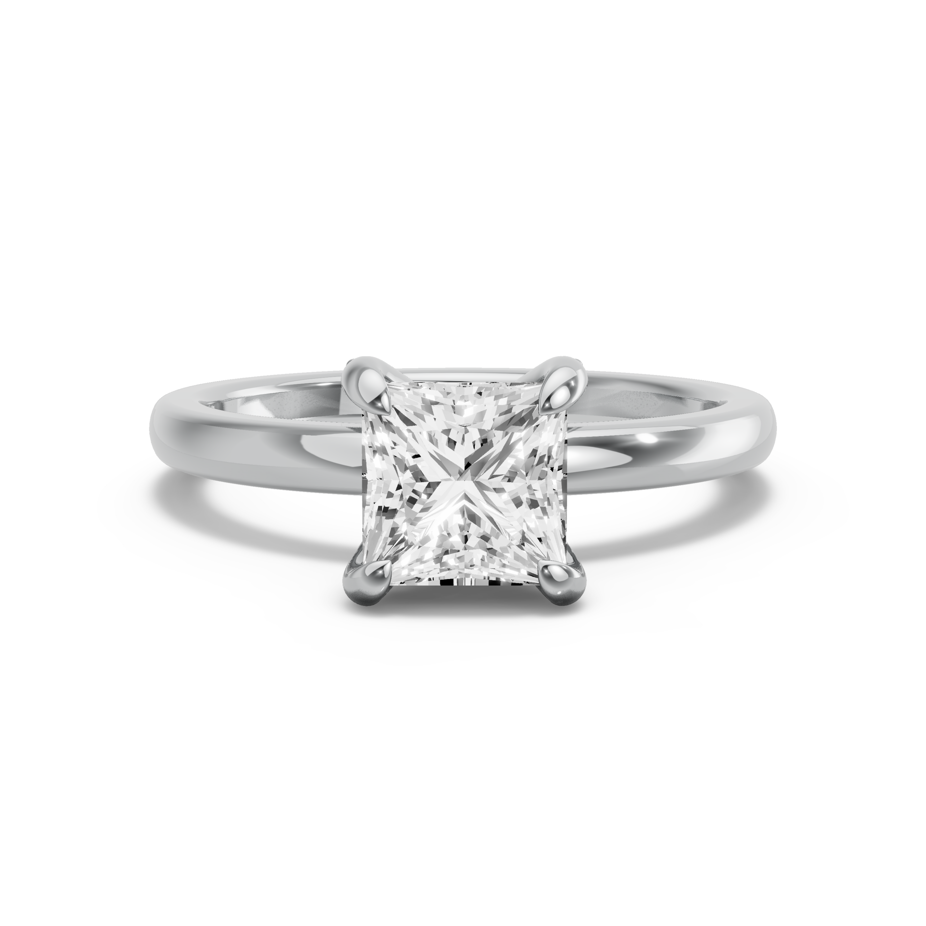 Image for Princess Diamond Tulip Ring with Solitaire band in 18K Two Tone Rose Gold