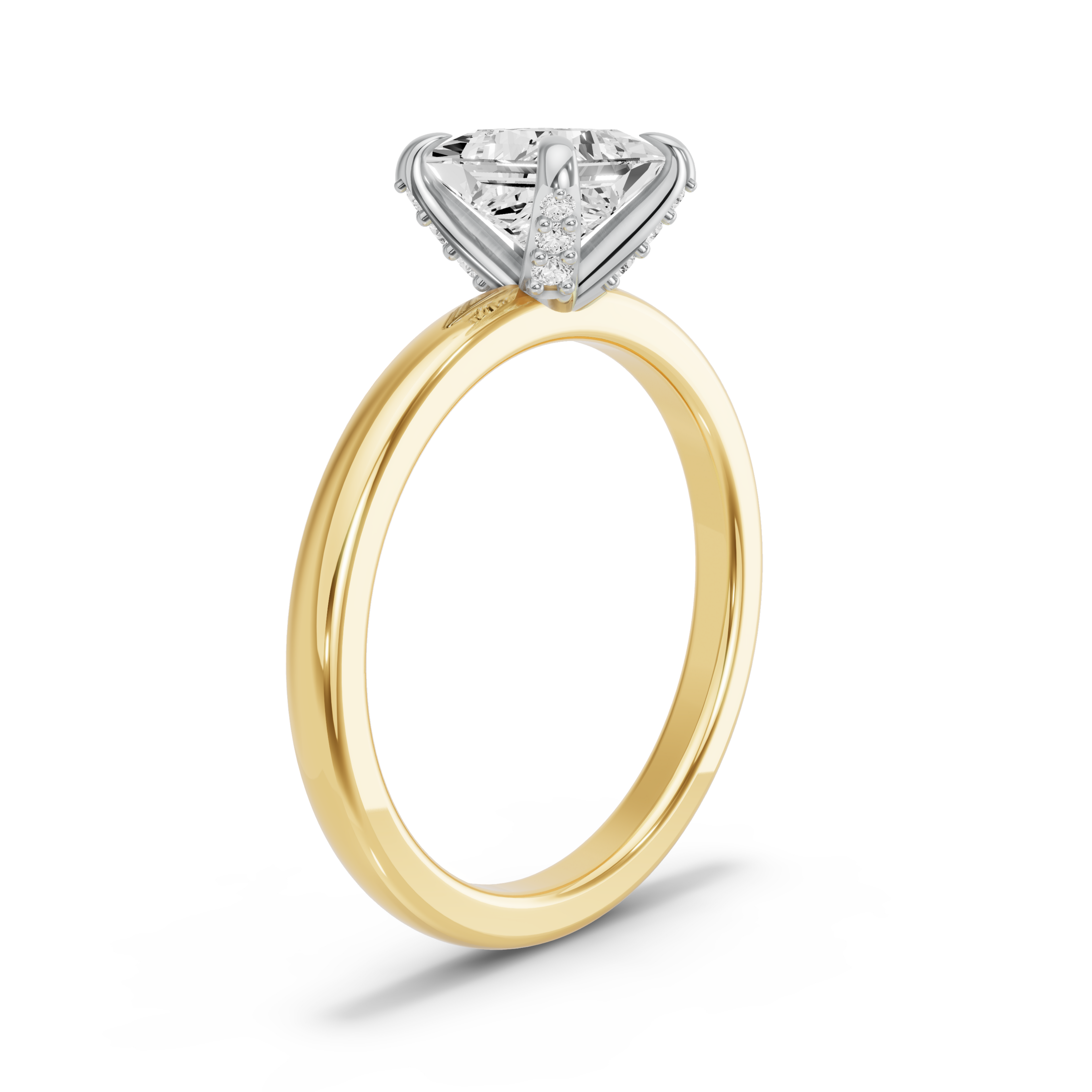 Image for Princess Diamond Tulip Ring with Solitaire band in 10K Rose Gold