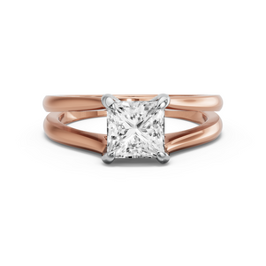 Image for Princess Diamond Tulip Ring with Split Ring Solitaire band