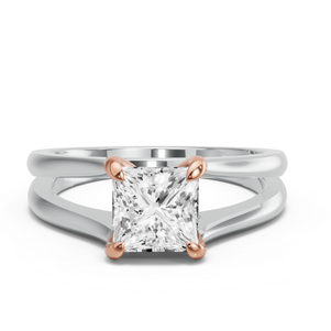 Image for Princess Diamond Tulip Ring with Split Ring Solitaire band