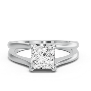 Image for Princess Diamond Tulip Ring with Split Ring Solitaire band