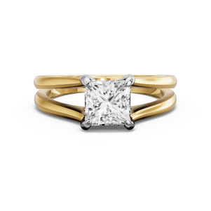 Image for Princess Diamond Tulip Ring with Split Ring Solitaire band