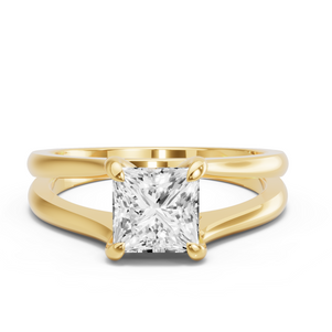 Image for Princess Diamond Tulip Ring with Split Ring Solitaire band