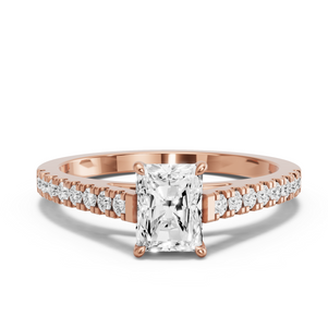Image for Radiant Diamond Tulip Ring with Cathedral Pave band