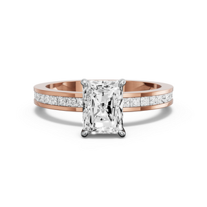 Image for Radiant Diamond Tulip Ring with Channel band