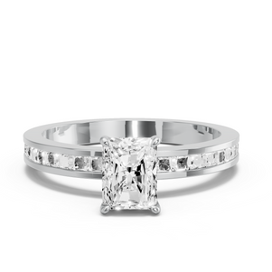 Image for Radiant Diamond Tulip Ring with Channel band