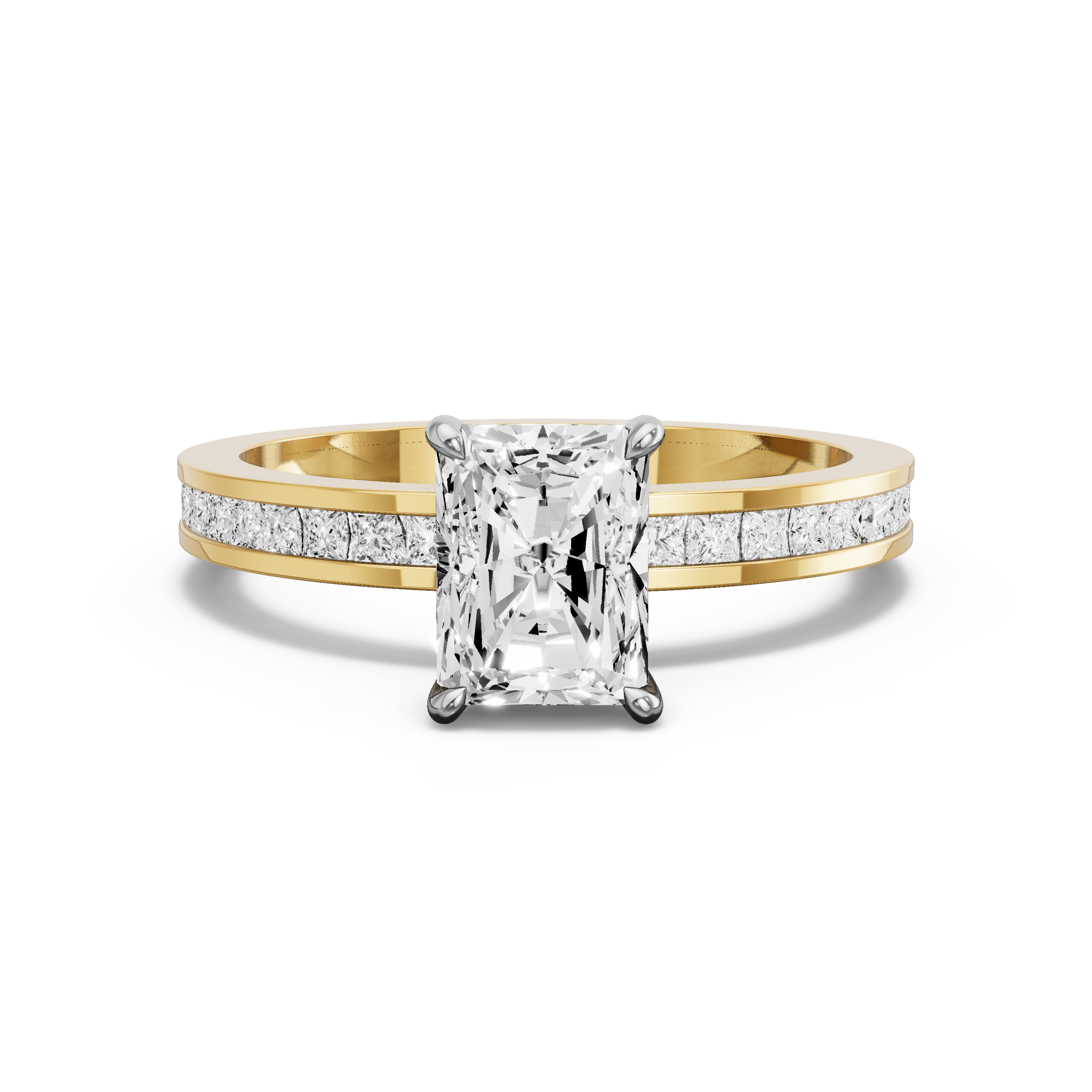 Image for Radiant Diamond Tulip Ring with Channel band
