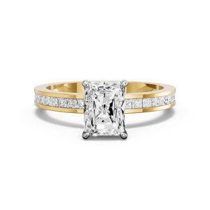 Image for Radiant Diamond Tulip Ring with Channel band