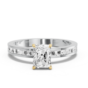 Image for Radiant Diamond Tulip Ring with Channel band