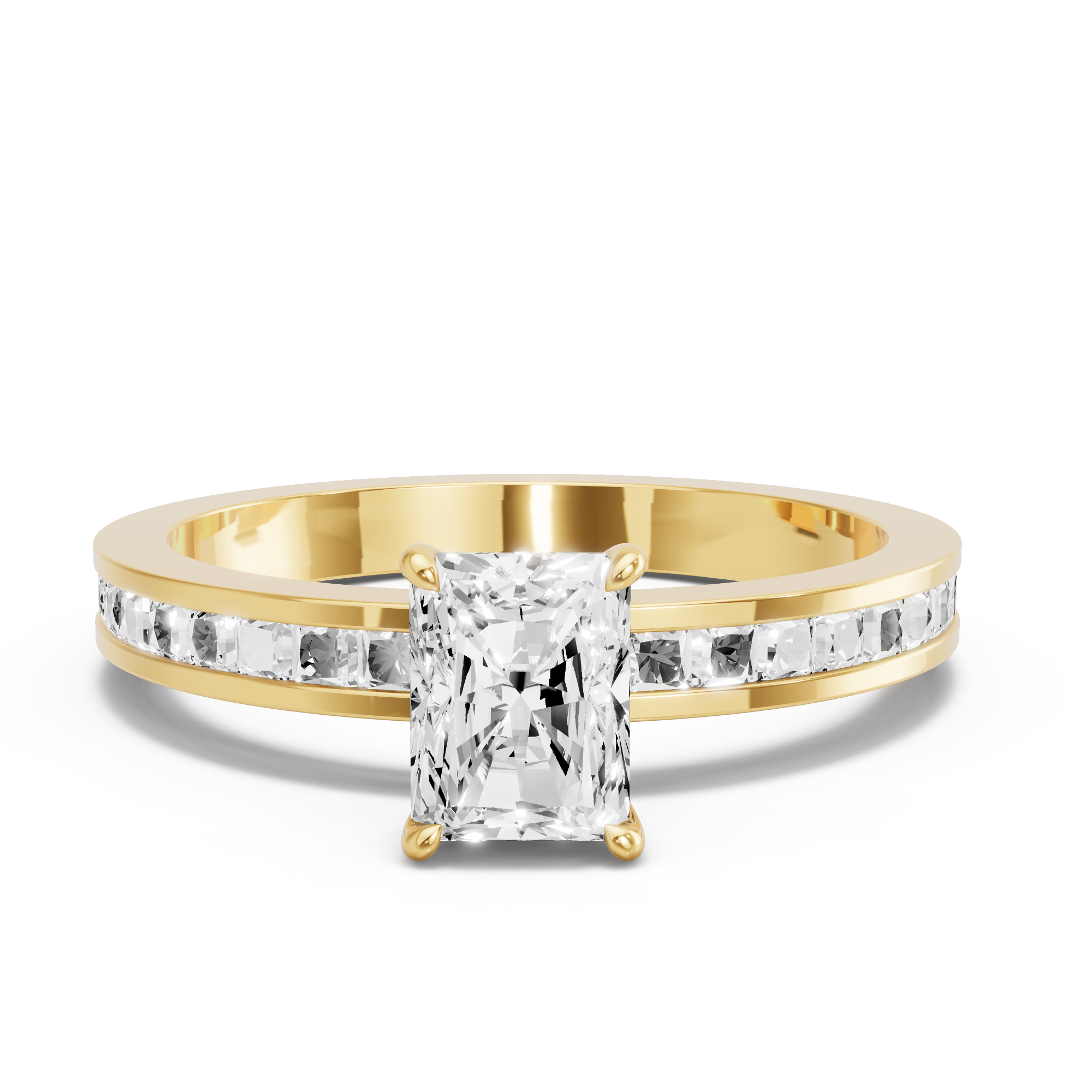 Image for Radiant Diamond Tulip Ring with Channel band