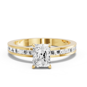 Image for Radiant Diamond Tulip Ring with Channel band