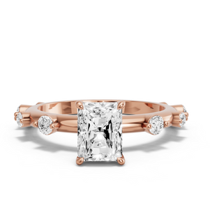 Image for Radiant Diamond Tulip Ring with Floating Station band